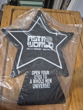 Travis Scott Black & White Astroworld Star Plaque